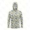 Mens Quick-Dry Ice Silk Long Sleeve UPF 50 Sun Protection Hooded Fishing Shirt With Integrated Face Cover
