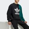 Adidas Originals Logo Print Colorblock Asymmetrical Hem Sweatshirt Men Tops Black HC0379