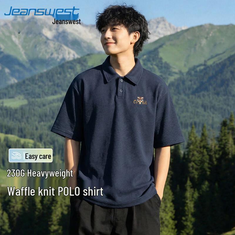 Jeanswest Men s Golden Lion Waffle Polo Shirt M