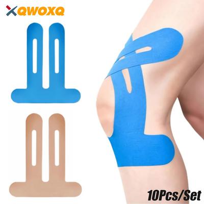 10 Stück Kinesiologie-Tape Vorgeschnitten für Knie Wasserdicht Atmungsaktiv Elastisch Sporttape Zur Knieunterstützung Sportverletzung
