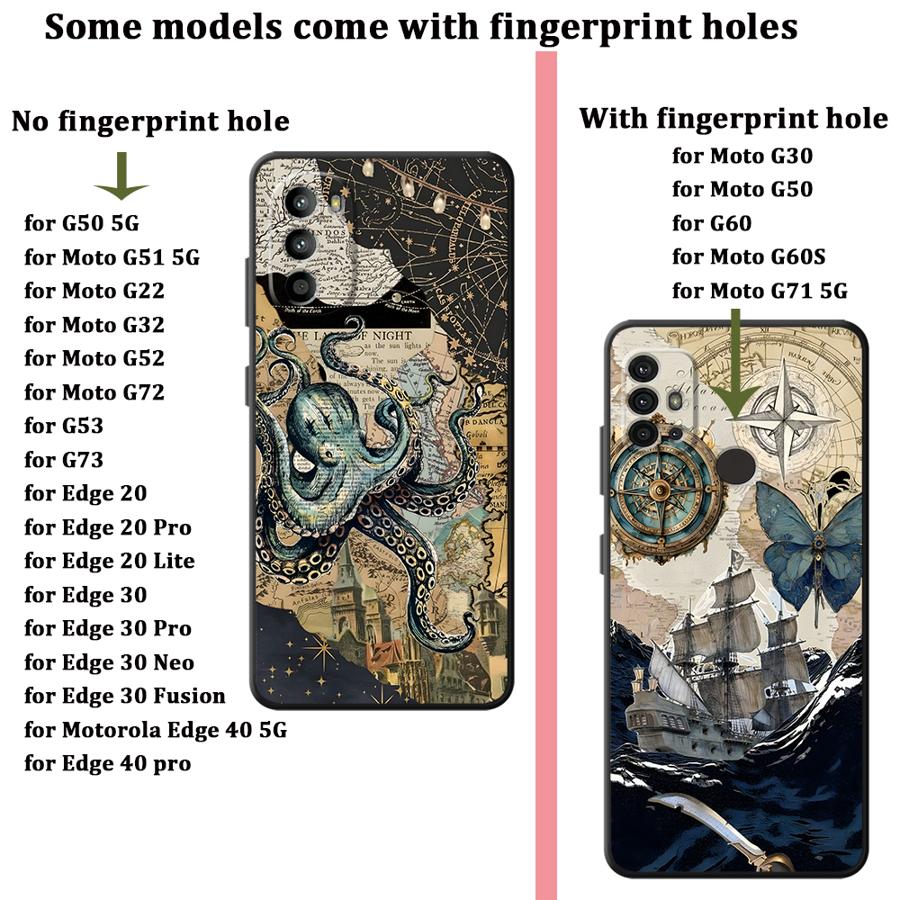 Retro Pattern Phone Cover Case for Motorola Moto G60s G32 G53 G30 G22 Edge40 G50 G52 Edge 20 Pro 30 Lite G71 G51 G73