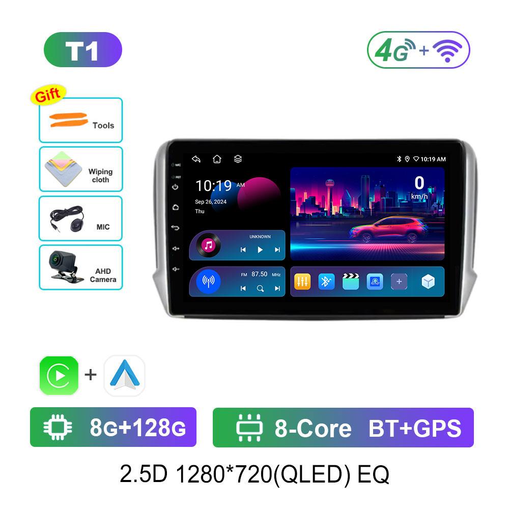 Navigation GPS Android 14 for Peugeot 2008 208 Series 2012 - 2018 Car Video Multimedia Audio Player WiFi HD Screen Bluetooth