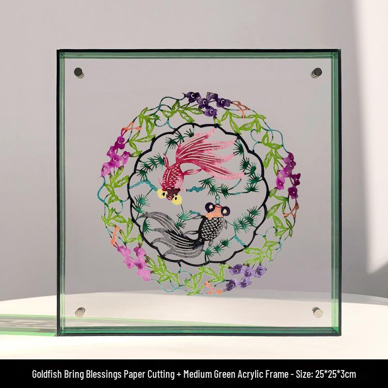 Chinese Intangible Heritage Shadow Puppet Lion Qilin Wall Decor - Handmade Festive Housewarming Gift