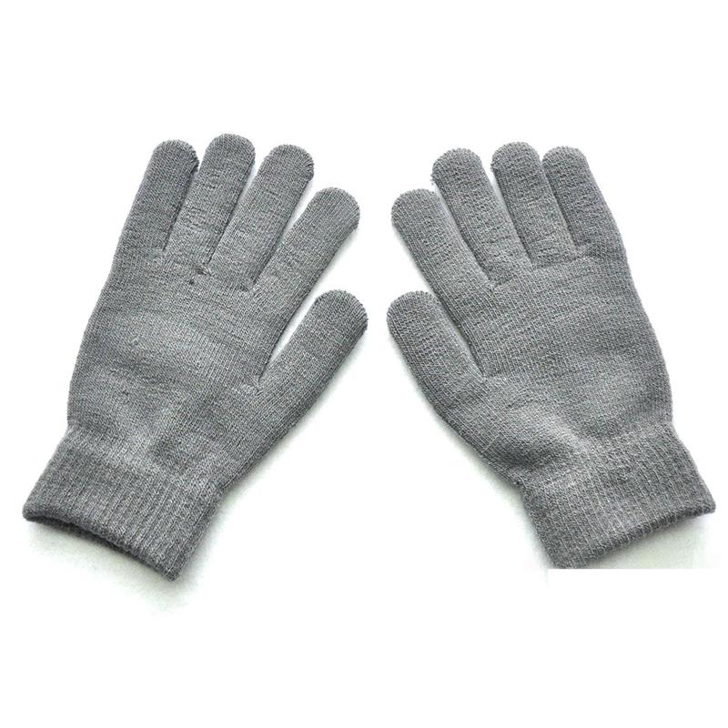 

Женские и мужские осенние утолщенные однотонные варежки с закрытыми пальцами, теплые перчатки для парных велосипедных перчаток, зимние вязаные плюшевые перчатки