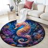 Seahorse Round Area Rug,Carpet Rug for Living Room Bedroom Sofa Playroom Decor,Non-slip Floor Mat