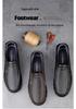 Men's Large-Size Leather Slip-On Shoes, Soft Sole, British Style, Casual Business Shoes for Middle-Aged and Elderly.