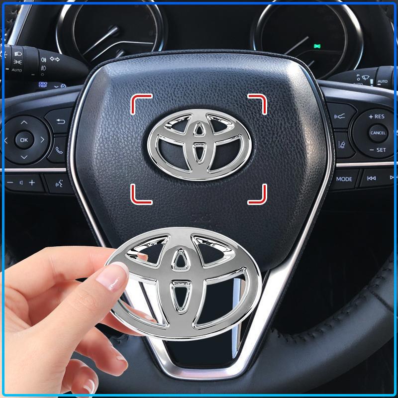1Pcs Car Steering Wheel Badge Decal Auto Styling Car Decoration Sticker For Toyota C-hr Prado Rav4 Yaris Hilux Prius Avensis Corolla Camry