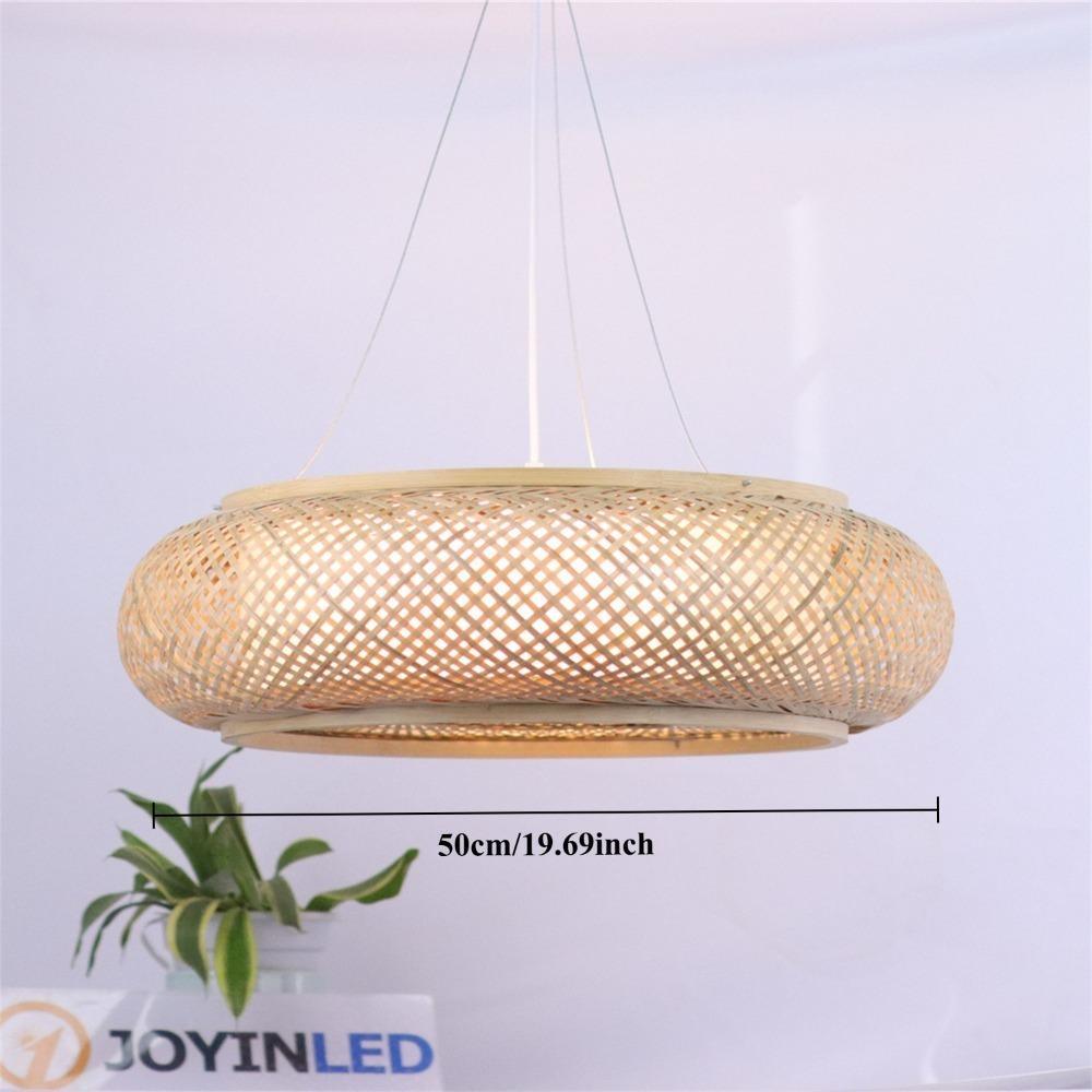 

50cm Bamboo Pendant Lights Room Decor Chinese Style Hanging Light Bedroom Kitchen Restaurant Chandeliers Suspen Lamps Chandelier No Bulb