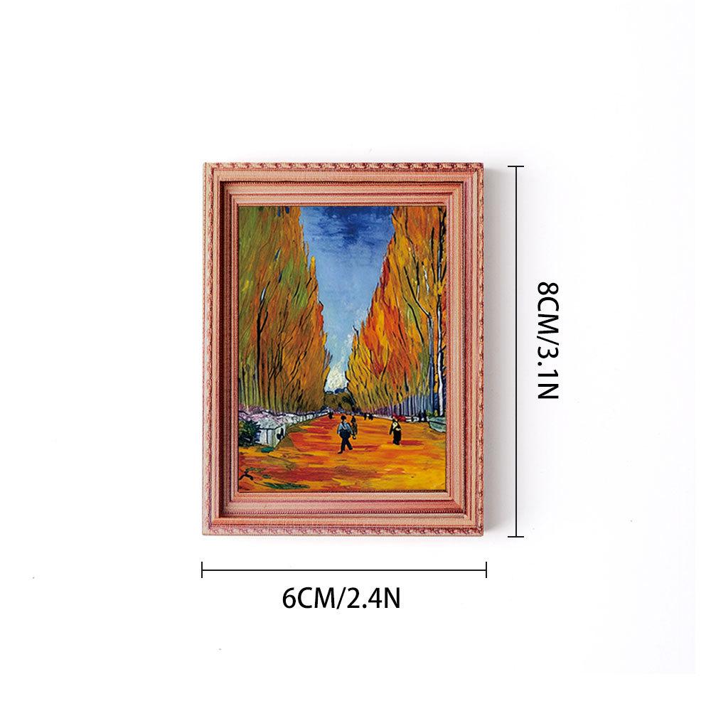 Van Gogh 3D Wooden Magnetic Stickers: Home Decor, Photo Frame Poster, Refrigerator Magnet Set
