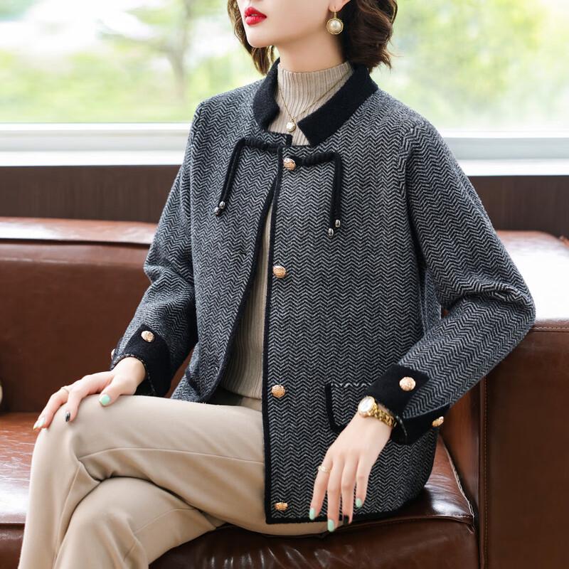 

Women s Elegant Small Fragrant Style Cardigan Jacket 3XL