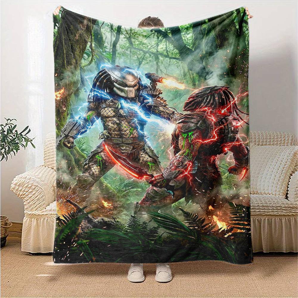 Predator Print Flannel Blanket High Quality Warm Comfortable Cover for All Seasons Perfect for Gifts Home Decor