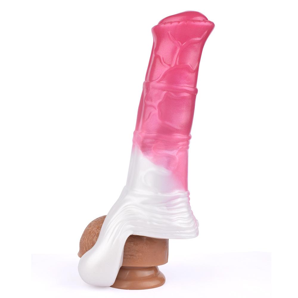 Horse Penis Sheath Mix Color Cock Enlargement Soft Liquid Silicone Wearable Animal Dildo Adult Game Sex Toys For Couples