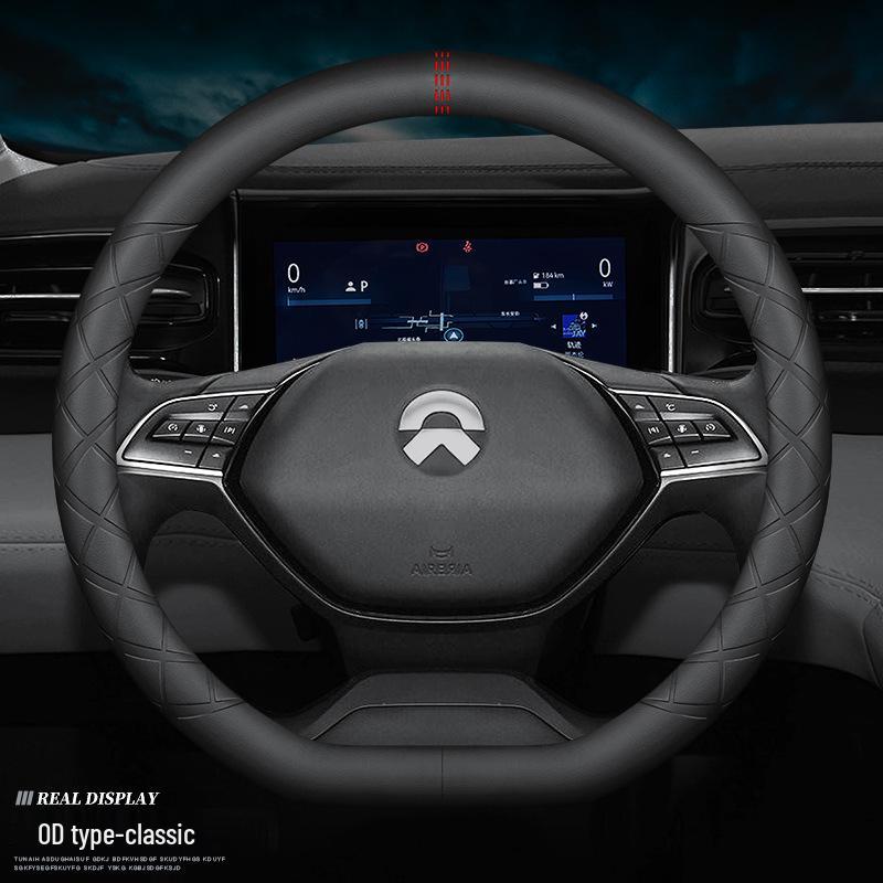 Genuine Leather Suede Steering Wheel Cover for NIO ES8, ES6, EC6, ET7 - Free Hand-Sewing