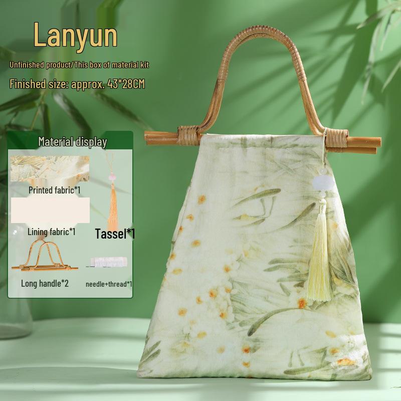 Bamboo Knot DIY Bag Kit - New Chinese Style Cotton Cheongsam Bag for Team Building & Salon Activities