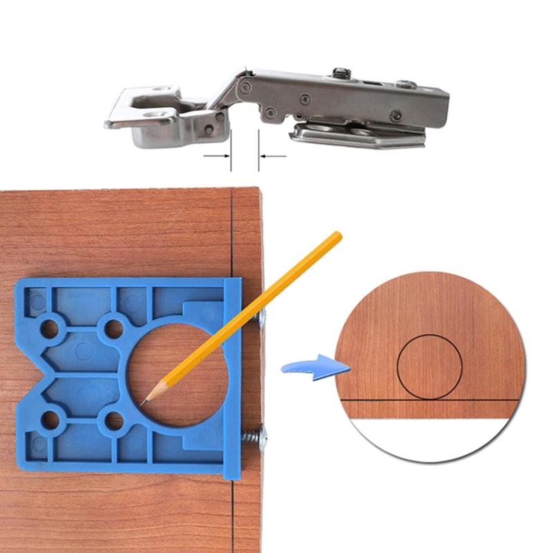 Practical 35mm Concealed Hinge Drilling Jig Drill Guide Forstner Hinge Jig Hole Woodworking DIY Tools for Cabinet Hinges