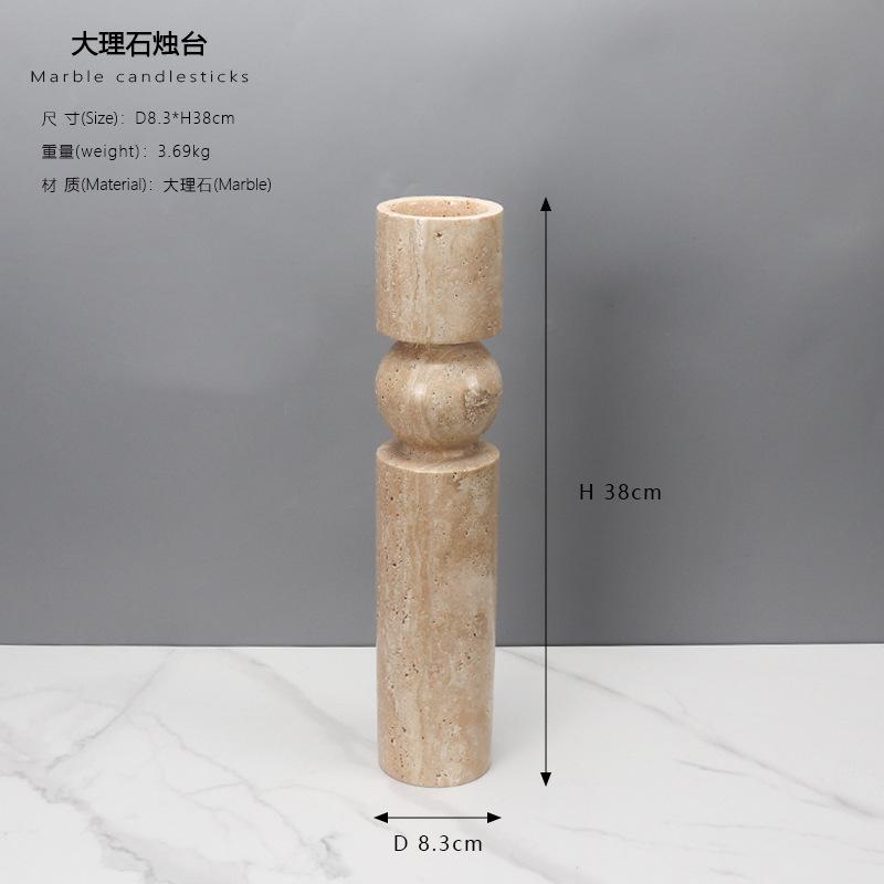 Home Decor Marble Candlestick TV Cabinet Desktop  Ornaments Candle Holder Wedding Decoration  Candle Holders Decor for Table