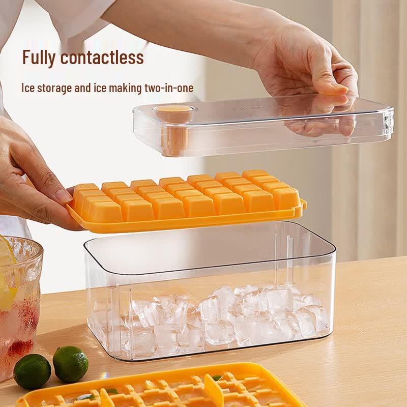 Food-Grade Silicone Ice Cube Tray with Scoop
