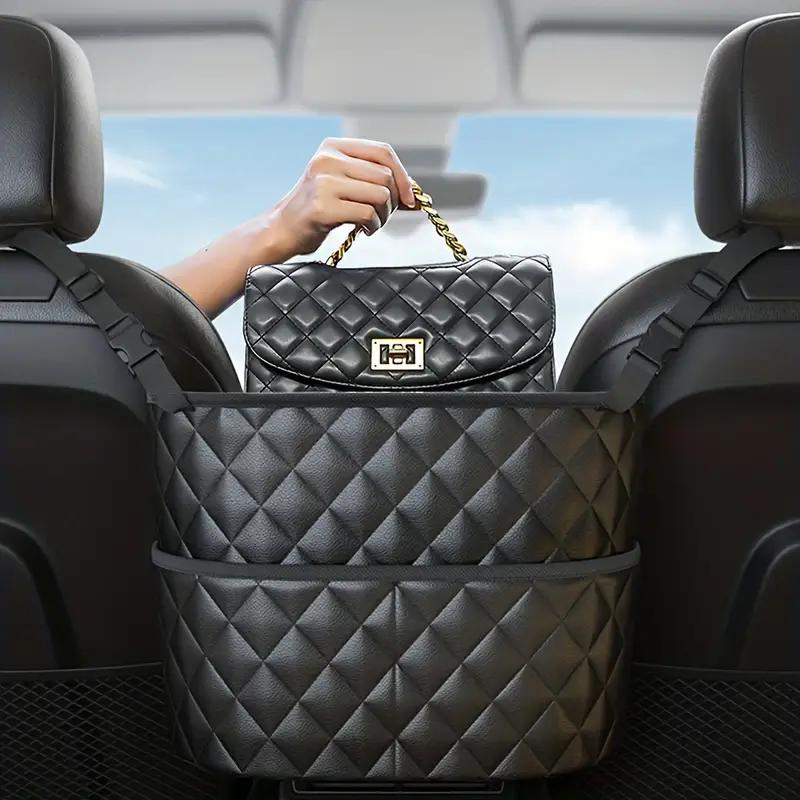 1pc Car-mounted Storage Bag Car Seat Hanging Handbag Holder  Tissue Storage Bag PU Leather Storage Bag Large Capacity Storage Bag