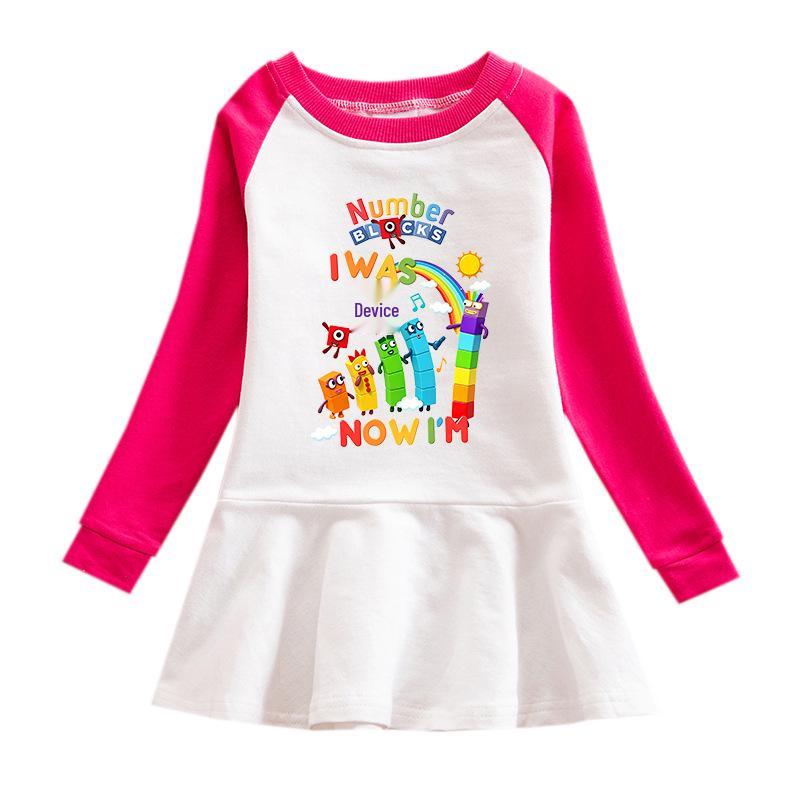 Korean Style Baby Girl Cartoon Ruffled Long Sleeve Mesh Dress - Spring/Autumn Elegant Princess Skirt