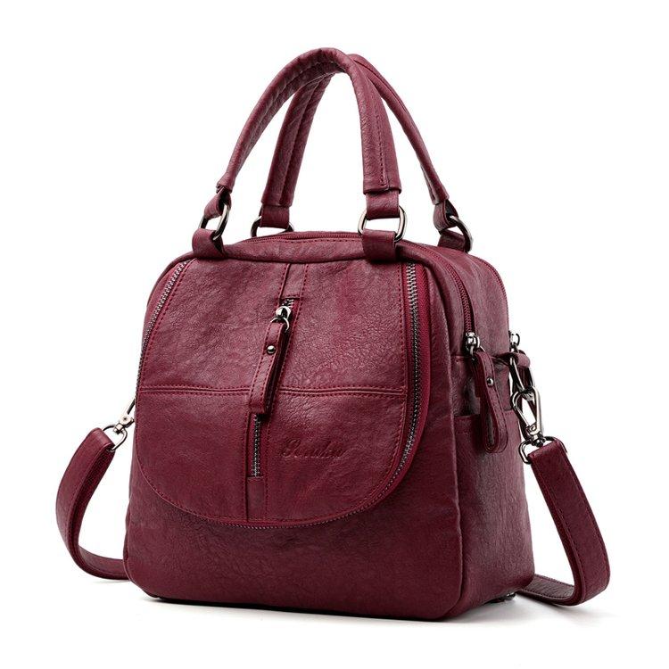 Женский рюкзак, маленький рюкзак в стиле ретро, ​​многофункциональная сумка через плечо большой вместимости, женская дорожная сумка, мини-сумочка красный