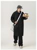 Men's Mid-Length Windproof Woolen Coat - Autumn/Winter, Japanese Style, Loose Fit, Thickened Lapel Jacket