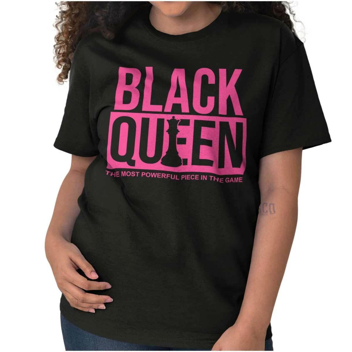 Black Queen Most Powerful Piece Chess Game Womens Graphic Crewneck T Shirt Tee S