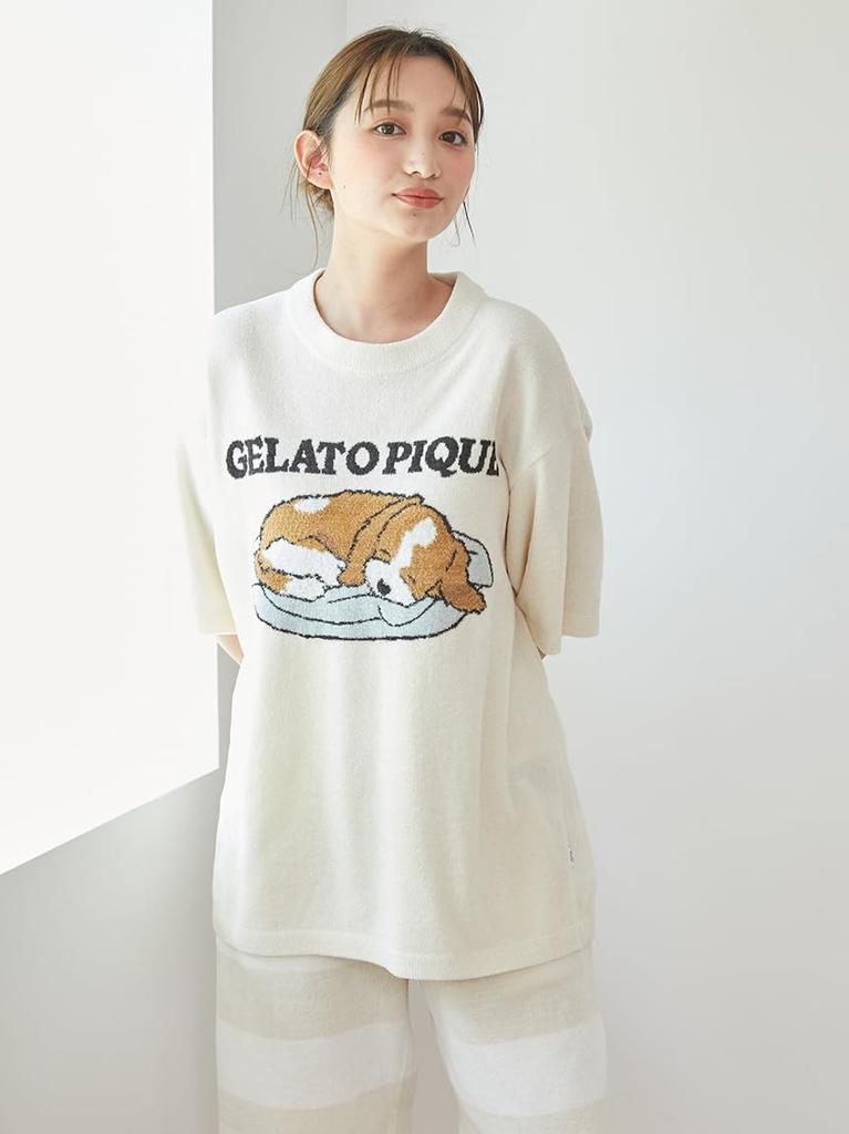 HOMME Airy Moco Dog Jacquard Pullover Shorts Set PMNT252965CRMM [Gelato Pique] [EC Exclusive] &