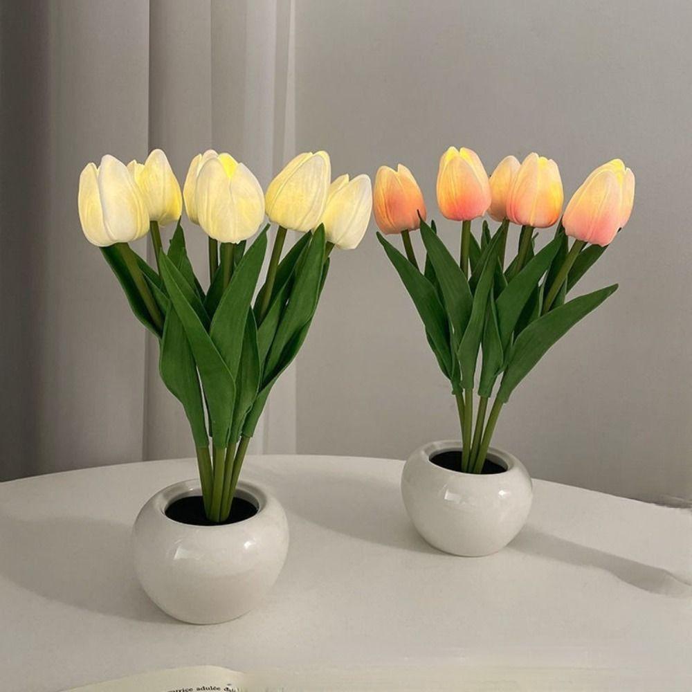 Nachtlicht LED Tulpenlampe LED Licht Simulationsblumenlampe Tulpen-Tischlampe Tischdekoration