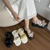 Fairy Wind Bow Sandals Female 2025 New Summer Wear Thick Sole Heightening Skirt Beach Roman Shoes