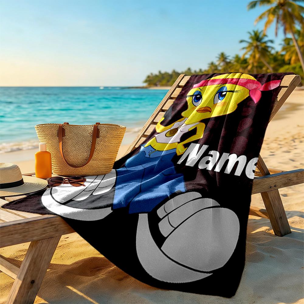 Warner Bros. Movies Customize Text Beach Towel Super Soft & Absorbent Perfect for Traveling Yoga Camping and Swimming