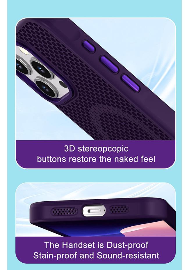Honeycomb Heat Dissipation Magnetic Case for iPhone 15 Pro Max - Drop-Proof and Skin-Feel Protective