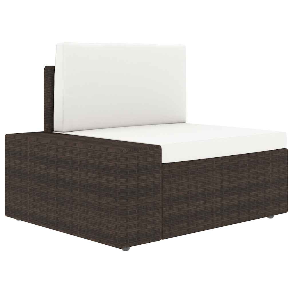 4 Piece Garden Lounge Set Brown Poly Rattan