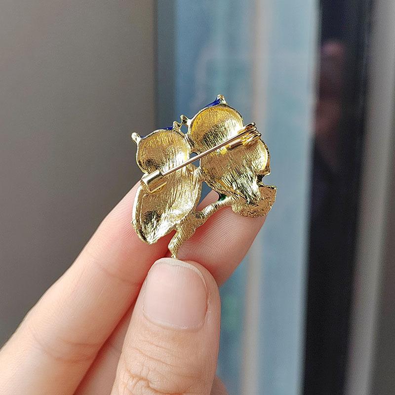 Japanese And Korean Fashion Trend Temperament Atmosphere Personality Creative Cartoon Cute Double Owl Brooch Pin Accessories
