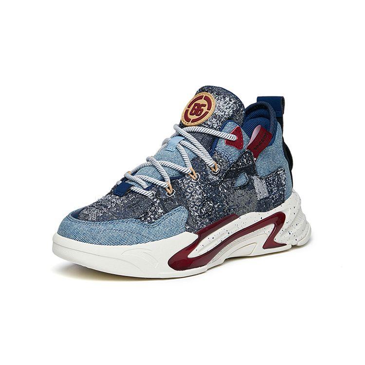 Anta Kids Comfortable Versatile Thick Sole Non-Slip Shock Absorbing Wear-Resistant Casual Shoes Kids sneaker Blue Red 312218082-5