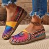 Women'S Colorful Stars Flats, Lightweight Flat Slip on Loafers, Comfort Footwear for Daily Wear, Summer Casual Shoes for Independence Day