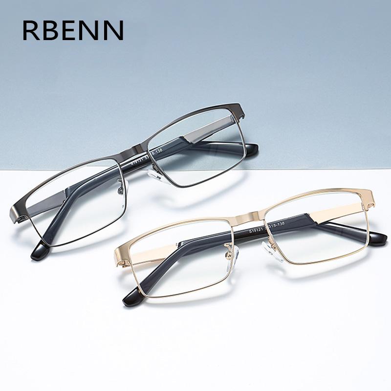 RBENN Stainless Steel Men Business Reading Glasses for Reader Mens Presbyopia Optical Eyeglasses +1.0 1.5 2.0 2.5 3.0 3.5 4.0