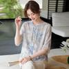 2026 Summer Chinese Style Mid-Sleeve Plus Size Blouse for Middle-Aged & Elderly Women