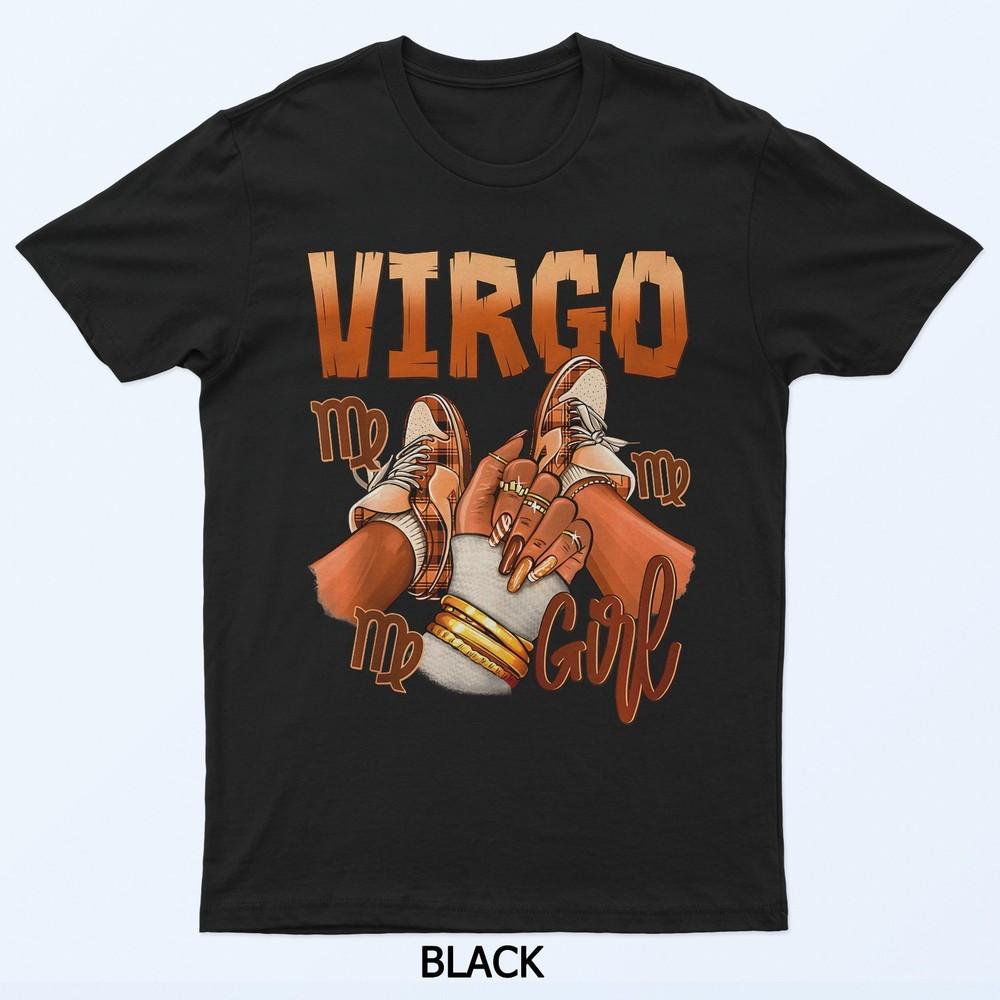 

Virgo Girl Birthday Melanin Black Woman Shoes Zodiac T-Shirt M