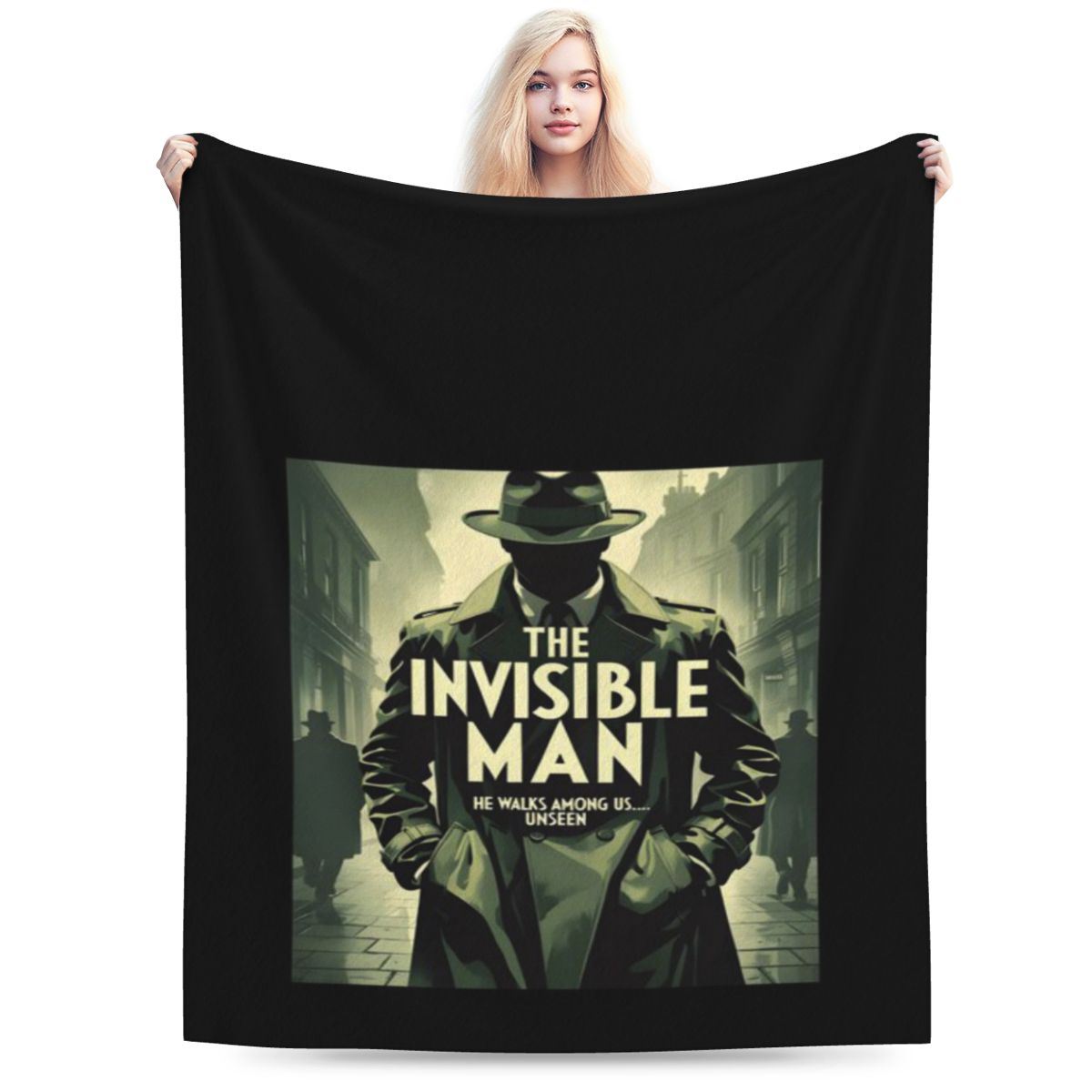

A Vintage Poster Of The Invisible Man H G Wells Personalized Soft Decorate Home An UltraSoft Micro Fleece Blanket 75x100cm 30x40in