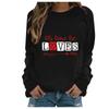 Women's Fashion Leisure Valentine's Day Print  Long Sleeve Pullover Top