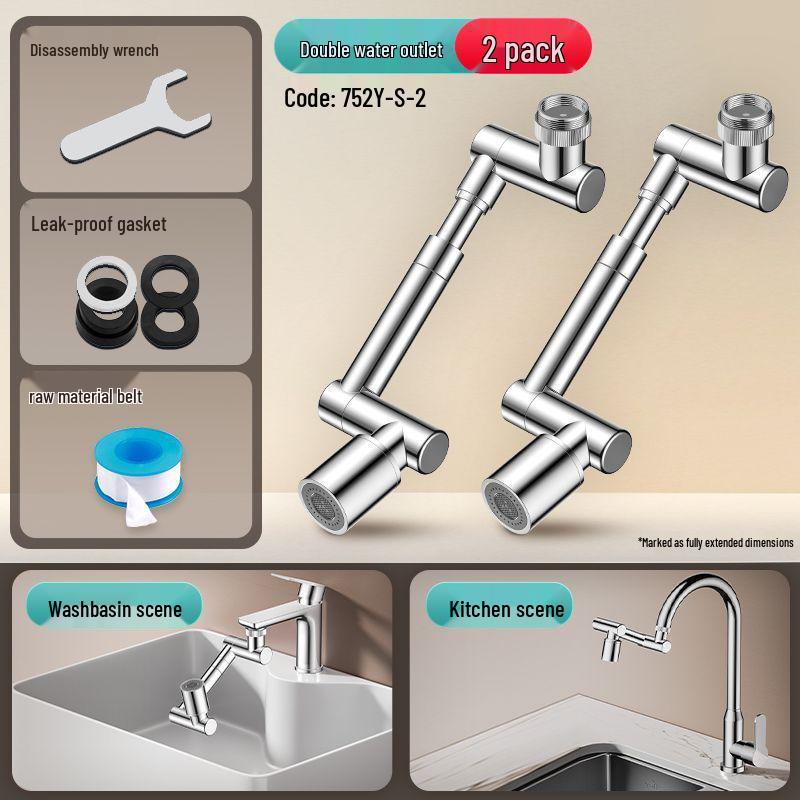 Universell robotarm sprutsikker kranforlenger med svingbart dusjhode booster