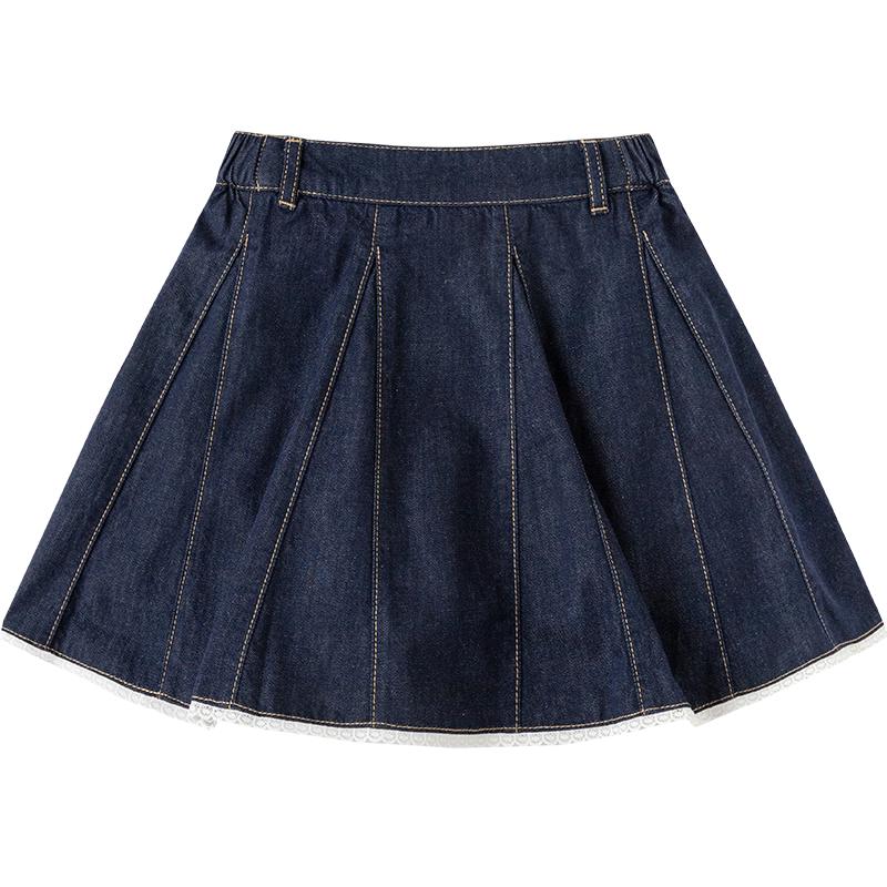Balabala Girls' Denim A-Line Mini Skirt