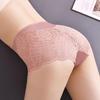 Plus Size High Waist Sexy Lace Seamless Ice Silk Women's Briefs (90-300 Jin)