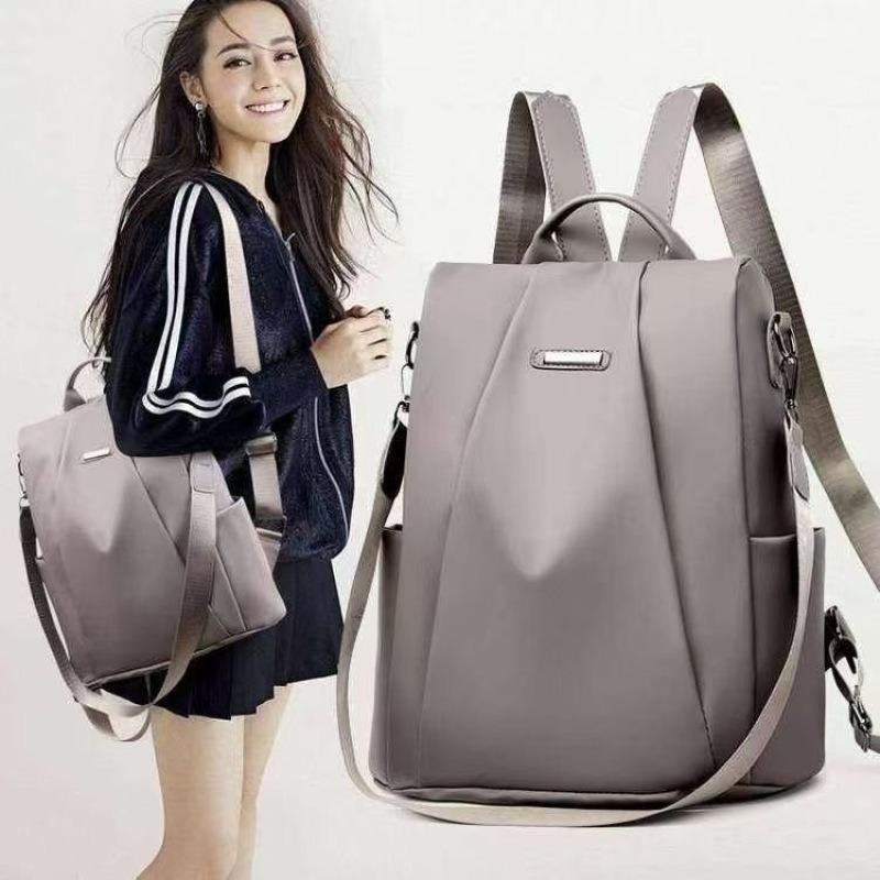 Anti-theft backpack women's new fashion nylon cloth large capacity backpack leisure travel simple schoolbag