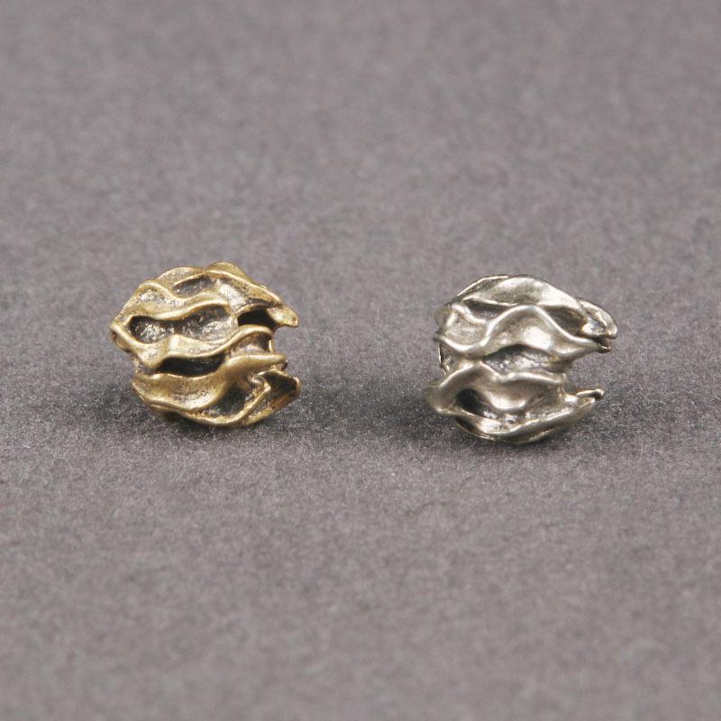 Brass Flame Spacer Beads for EDC Knife Lanyard, Paracord Braided Rope, Beaded Pendant, Keychain Charm DIY Accessories