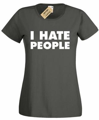 S I Hate People Funny Unisex T-shirt Antisocial People Person Ladies Top