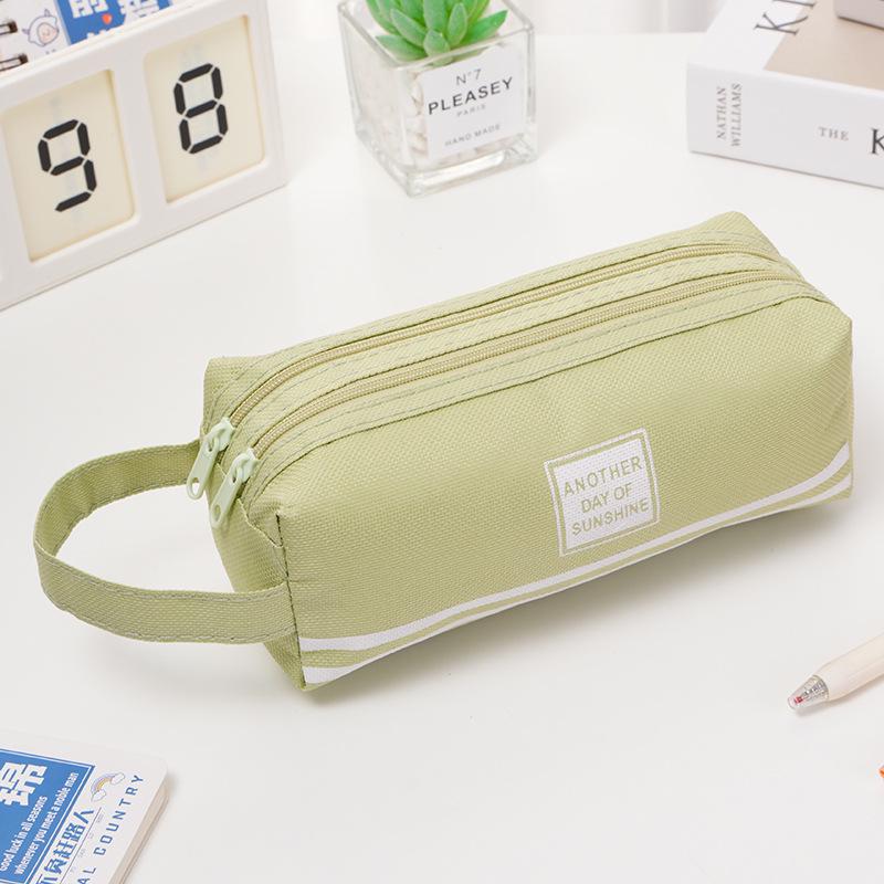 Double-Layer Oxford Cloth Stationery Bag - Large Capacity Pencil Case for Students