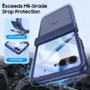 For Motorola Razr 60 Ultra Case,Hinge Protection,Built-in Screen Protector,Wireless Charging,Shockproof,Slim Rugged Protective Phone Case-Blue