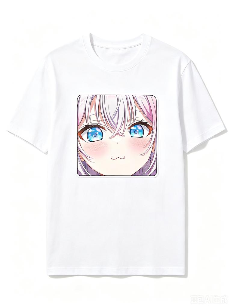 2026 New Unisex Crew Neck Casual Short Sleeve Square Frame Blushing Close Up Alisa Mikhailovna Kujou Anime Print TShirt