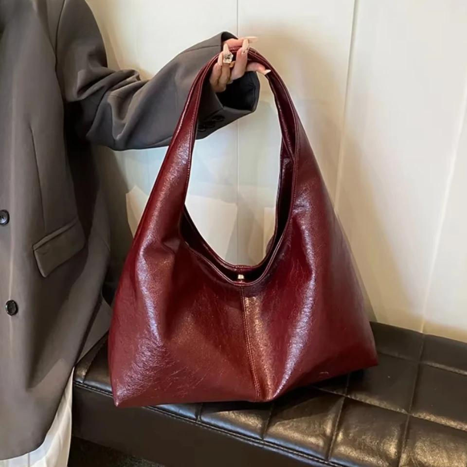 Designer Große PU Leder Unterarmtaschen Lady Fashion Schulter Party Tasche für Frauen Neuer Trend Y2K Casual Handtaschen und Geldbörsen